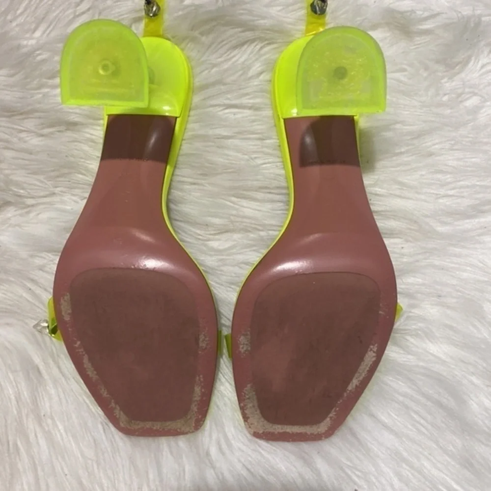 Amina Muaddi‎ Julia Neon Crystal-Spike Clear sandal size 38.5 EU